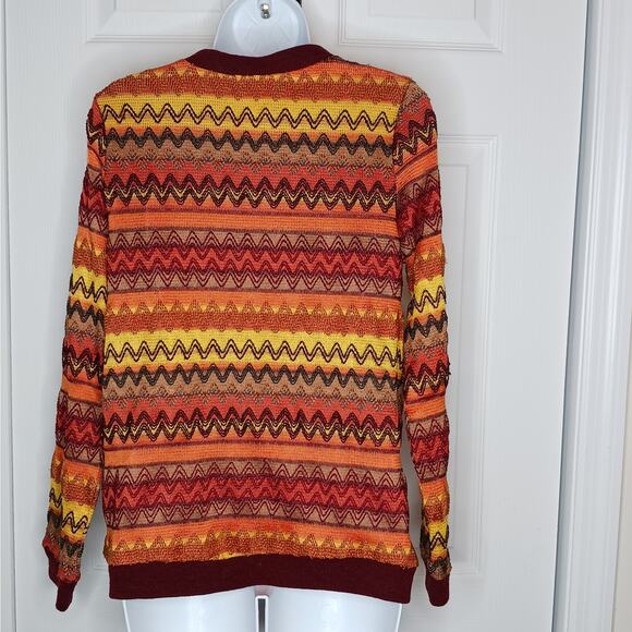 Doe & Rae Zig Zag Embroidered Cardigan Sz L - Picture 7 of 10